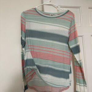 Wallflower Red and Green Striped Top